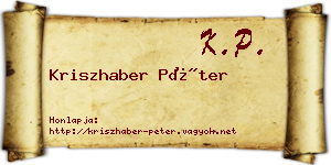 Kriszhaber Péter névjegykártya